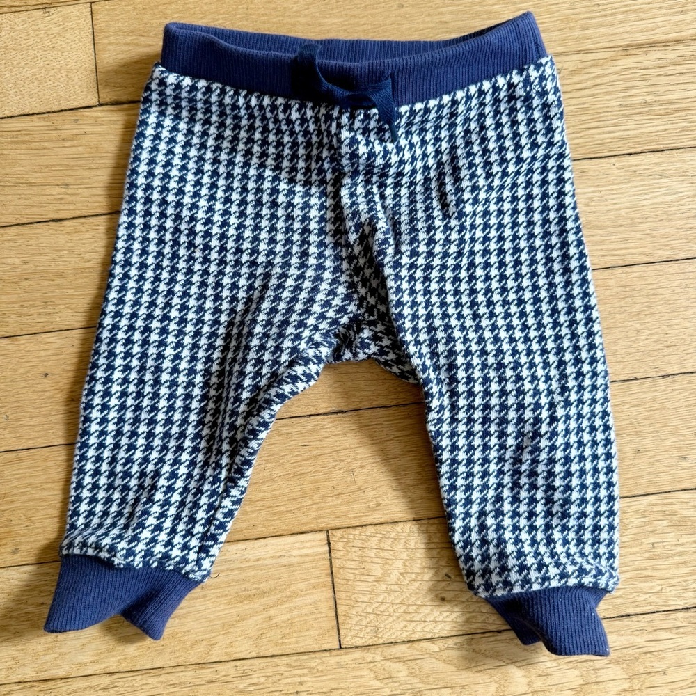 Janie and Jack Navy Herringbone Pants 3-6m